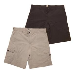 Tilley Cargo Shorts Size 40 Lot of 2 Beige Black Ripstop Nylon Made in Canada